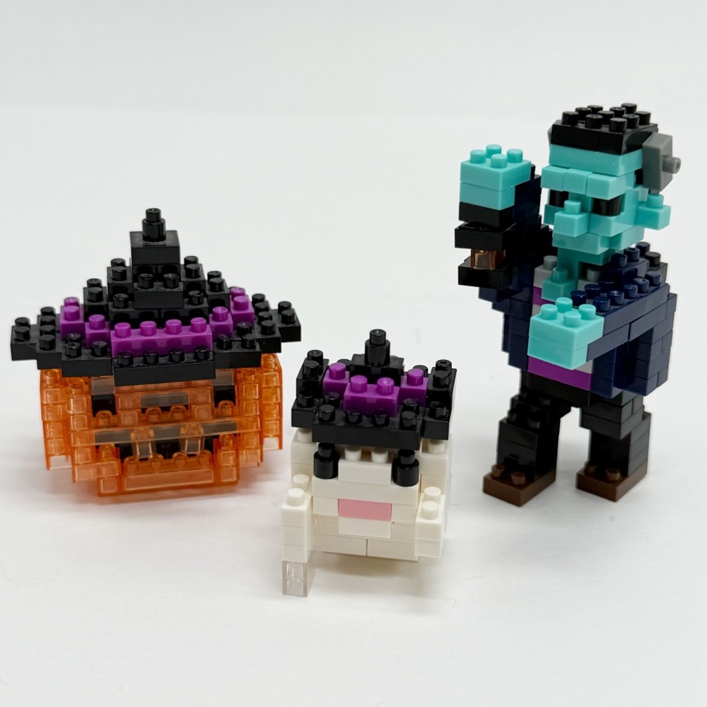 Halloween Themed Japanese Nanoblock Micro Mini  Building Blocks Set of 3